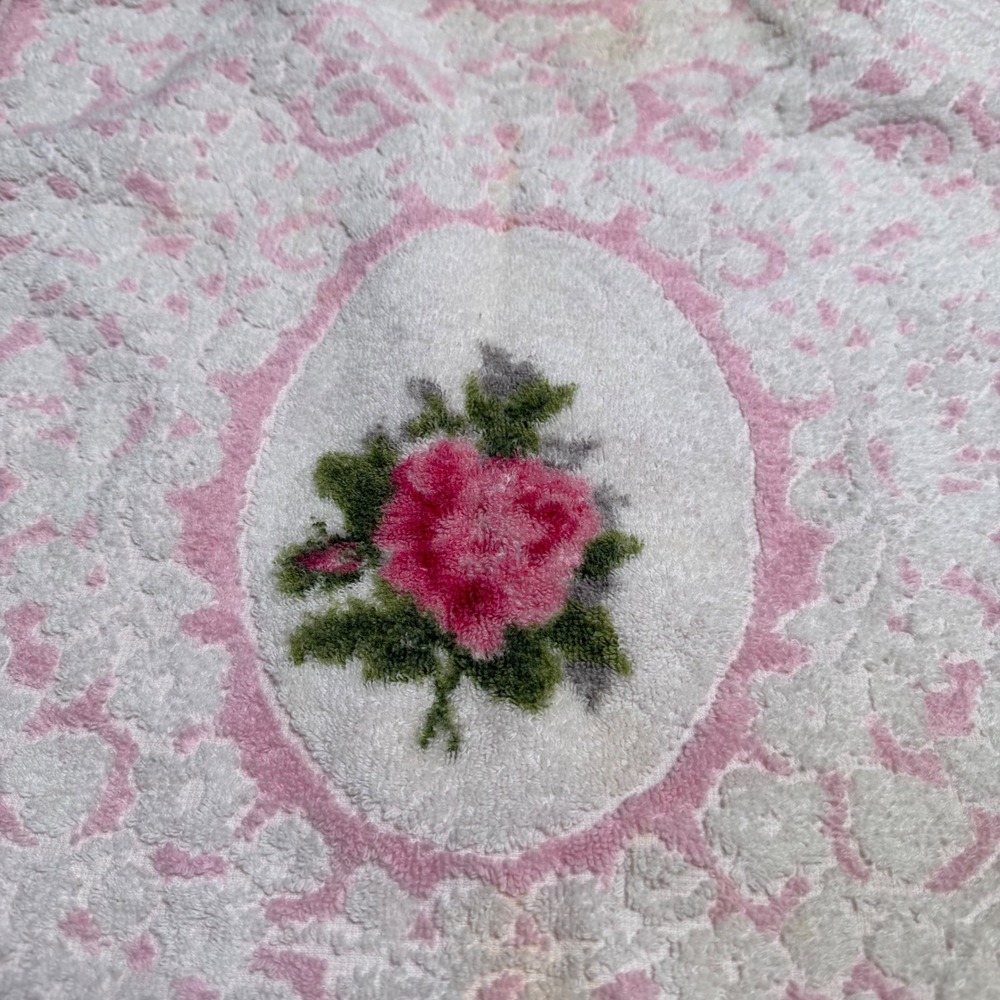 70s Vintage Cannon Royal Family 6pc Towel Set‎ Pink Rose Floral Cotton White - Picture 12 of 12